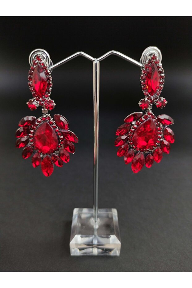 Burgundy Crystal Stone Henna Wedding Bridal Earring – Bijoux Earring – Bijoux Earring – Bijoux Earring