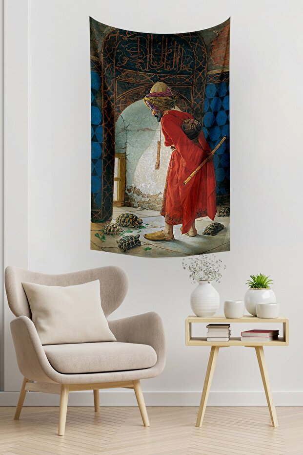 Osman Hamdi Bey Turtle Trainer Wall Cover Rug 140 X 100 Cm-70x100 Cm
