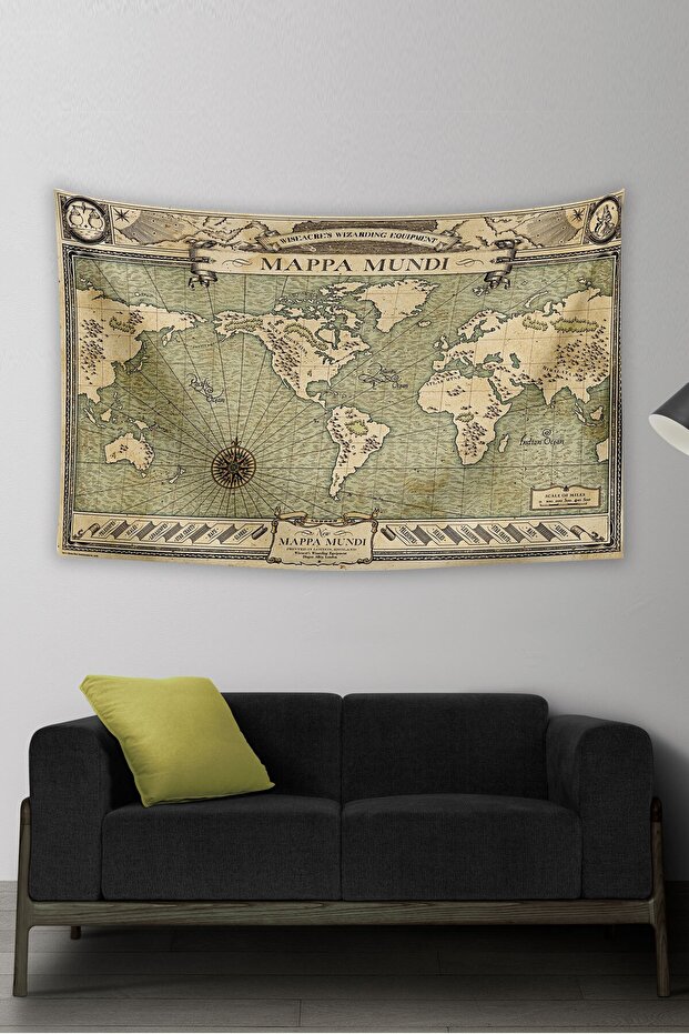 Fantastic Beasts Mappa Mundi Wall Cover Rug 140 X 100 Cm-70x100 Cm