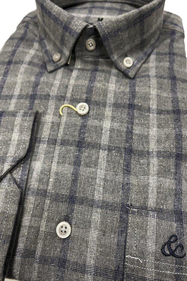 Regular Ekoseli Yünlü Gömlek - 2