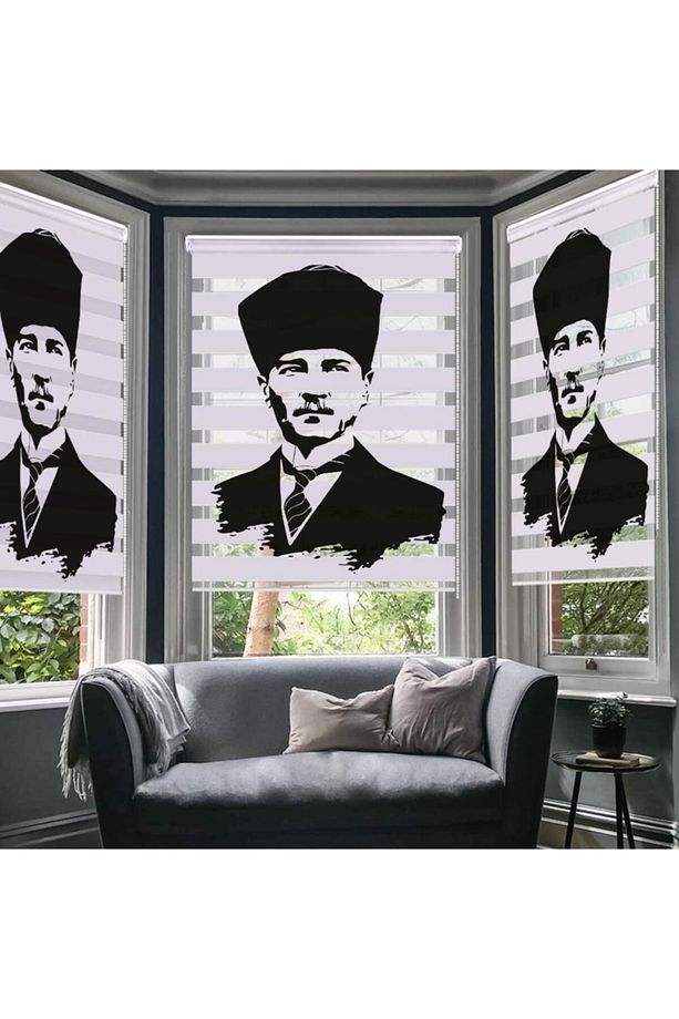 Atatürk Baskı Zebra Perde-ofis-oturma Odası-ataturk6 - 2