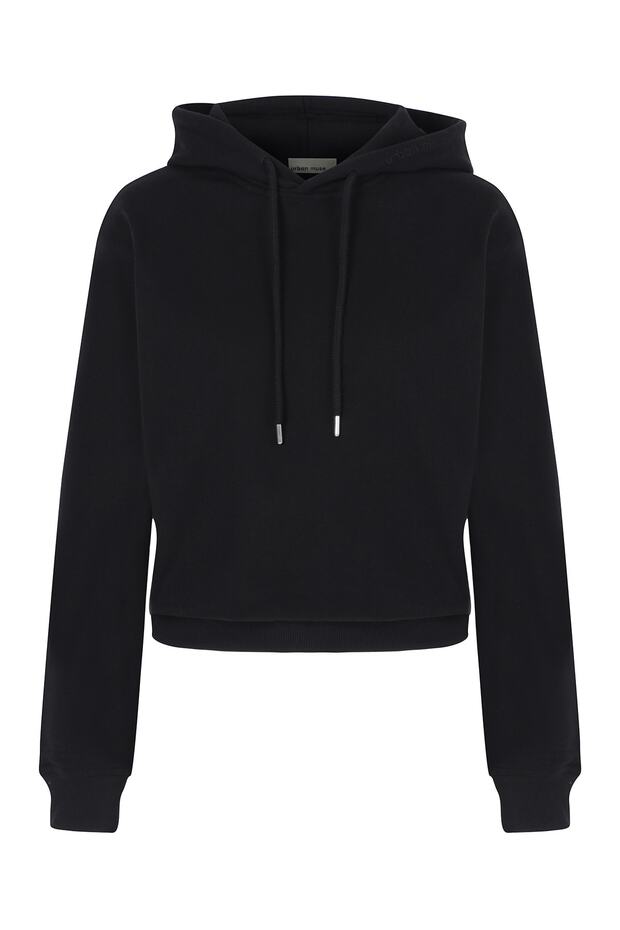 Siyah Kapüşonlu Sweatshirt - 2