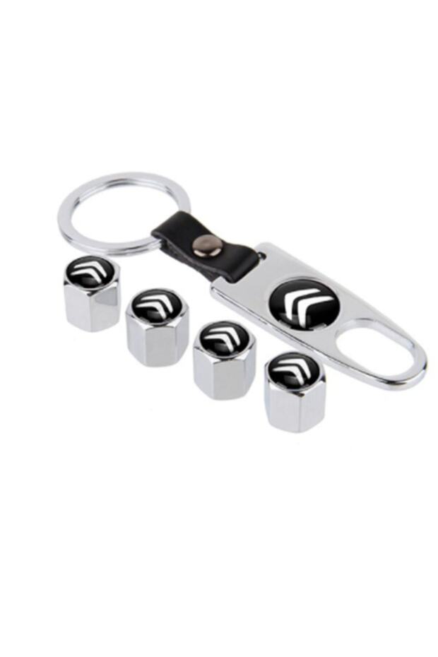 Citroen C5 Aircross Stainless Steel Valve Cover and Keychain Set Chrome Color