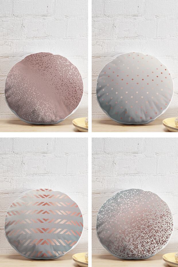 Set of 4 Special Design Round Pillow and Cushion Covers