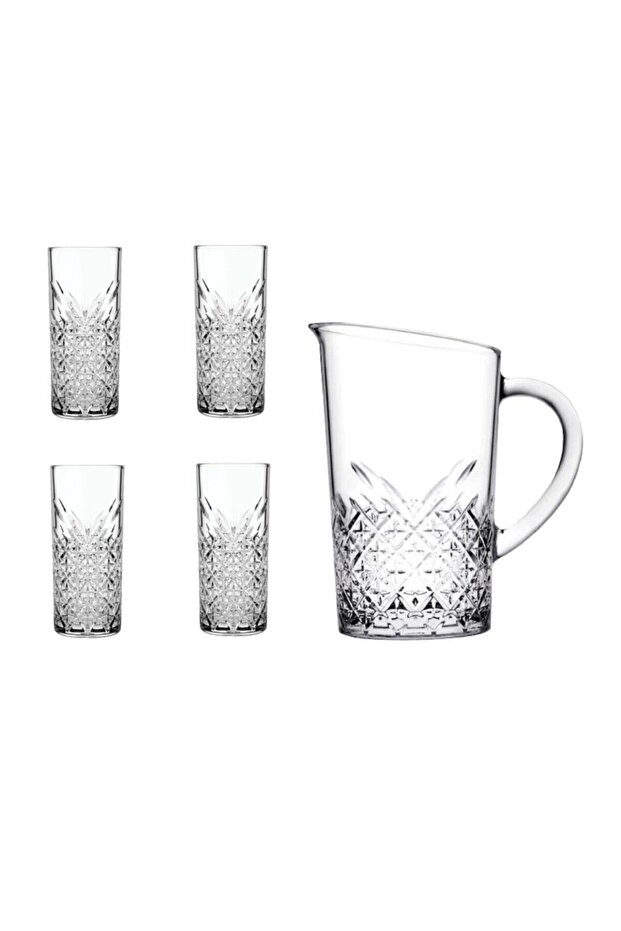 مجموعة من 5 قطع زجاجية من سلسلة Timeless Glass مع إبريق