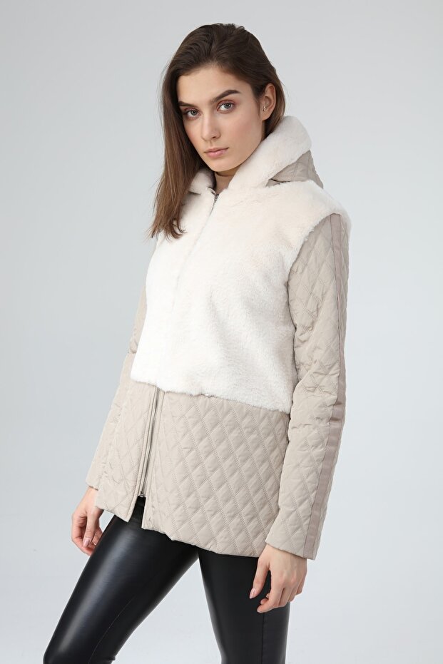 Peluş Kapitone Mont - 4