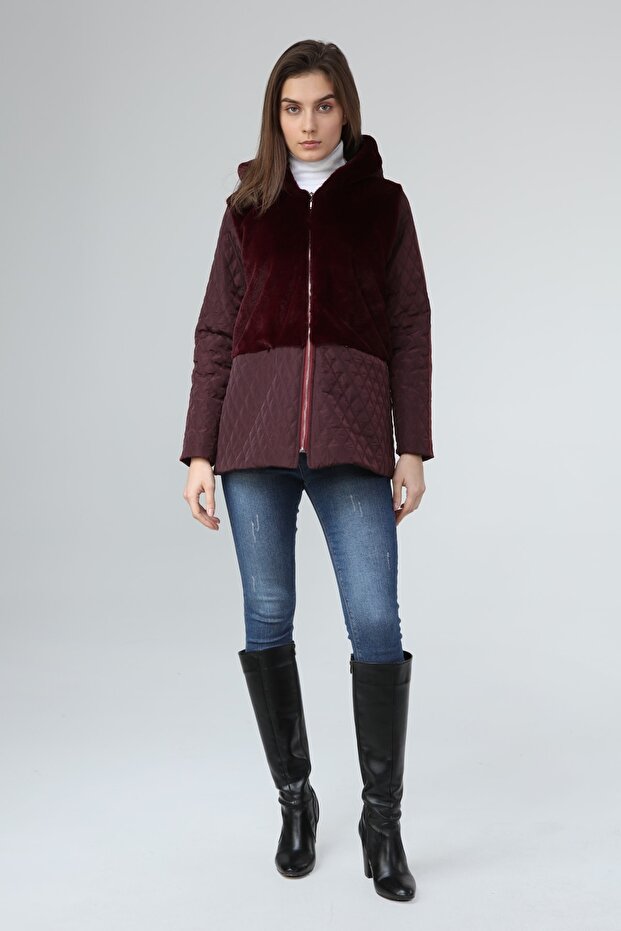 Peluş Kapitone Mont - 2