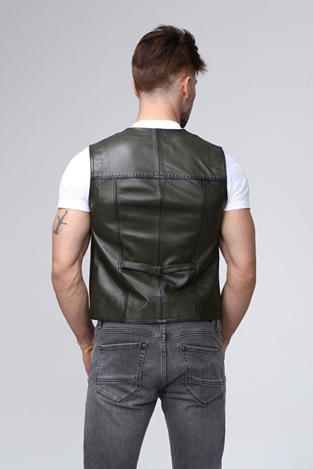 Hakiki Deri Yelek - 5