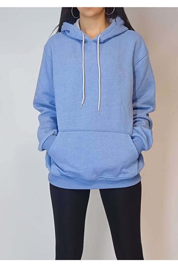 Unisex Blue Hooded Sweatshirt Yy100931