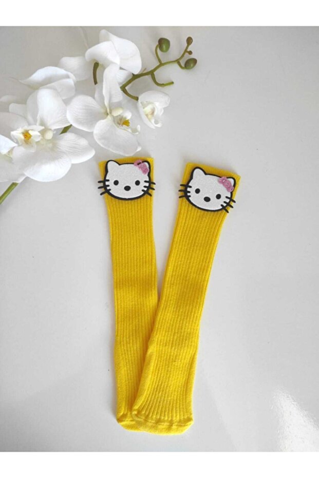 Girls Hello Kity Felt Figured Knee Socks Set