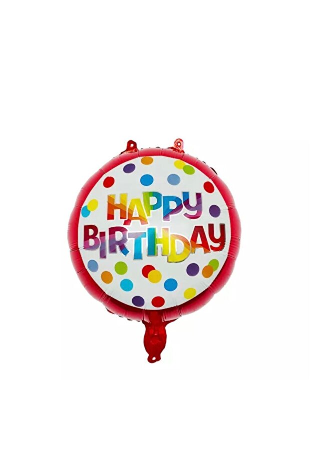 Happy Birthday Red Polka Dot Foil Balloon