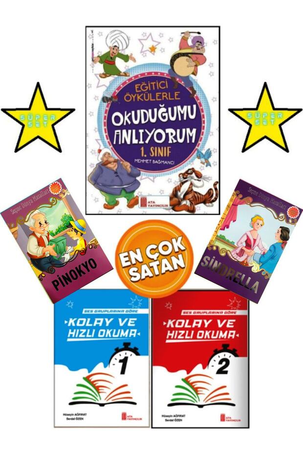 Okuduğumu Anlıyorum 1St Grade + Fast and Easy Reading Set 1. And the 2Nd Book + Stories