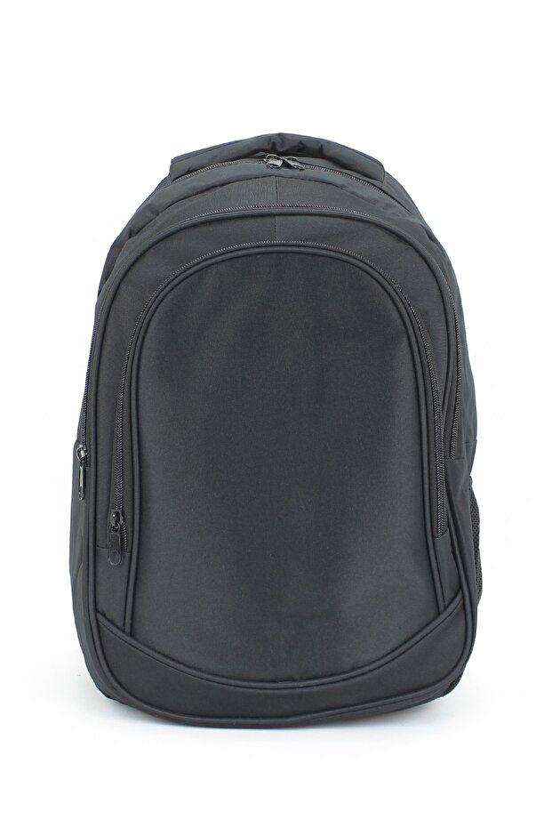 Basic Black Backpack Waterproof Fabric Unisex