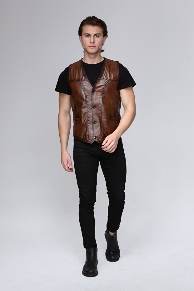 Hakiki Deri Yelek - 3