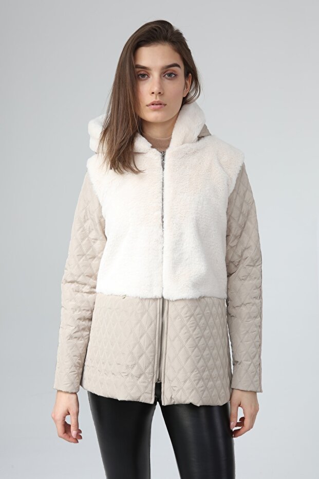 Peluş Kapitone Mont - 3