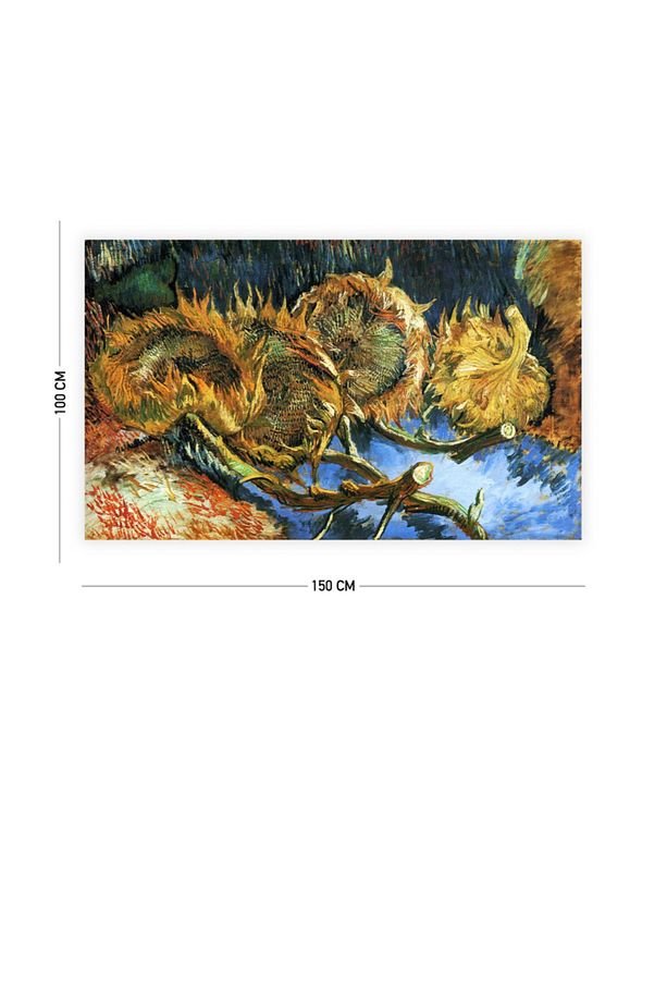 Van Gogh Ayçiçekleri Duvar Örtüsü Halısı 140 X 100 Cm-70x100 Cm - 3