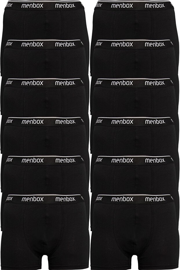 بوكسر للرجال ليكرا كلاسيكي، باللون الأسود – 12 قطعة (يرجى طلب مقاس أكبر بدرجة واحدة)