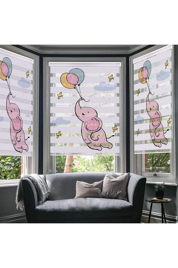 Çocuk-bebek Odası Dijital Baskı Zebra Perde-balonfil - 2
