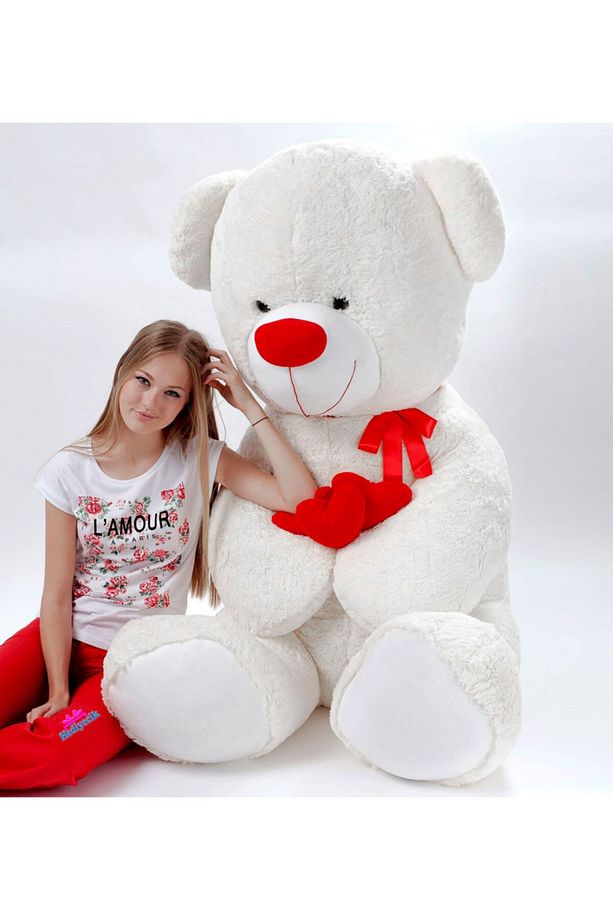 200 cm Kalp Tutan Sevimli Dev Peluş Ayıcık - 1