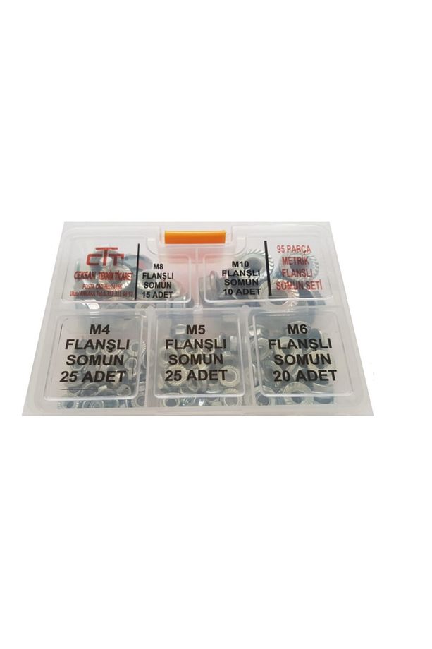 Flanşlı Pullu Somun Seti 95 Parça M4-m5-m6-m8-m10 - 2