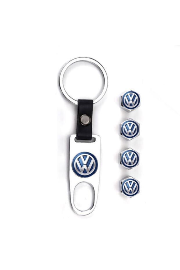 Volkswagen Transporter Metal Valve Cover and Keychain Chrome-Blue