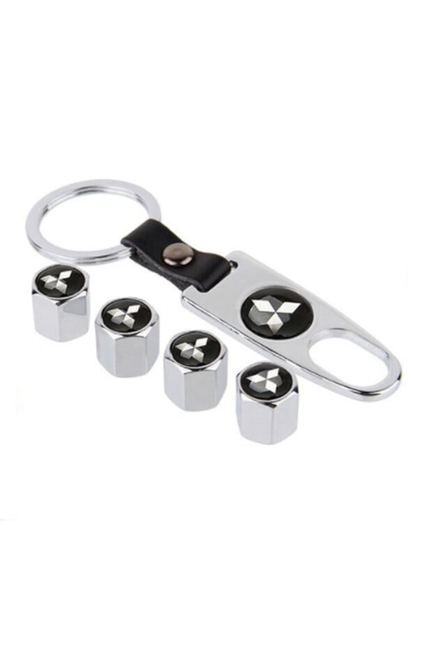 Mitsubishi Asx Chrome Colored Valve Lid and Keychain Set