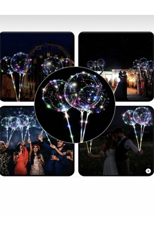 Işıklı Ledli Şeffaf Uçan Balon - 4