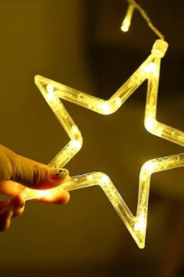 Dekoratif Led Yıldızlı Saçaklı Perde - 3