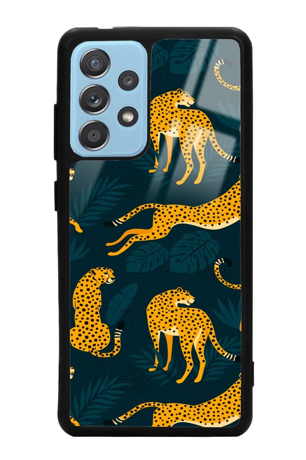 Samsung A52 Leaf Leopard Design Glossy Phone Case