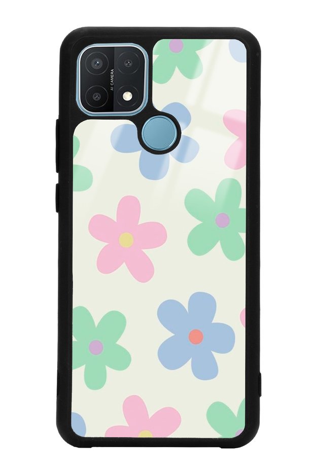 Oppo A15 - A15S Glossy Phone Case with Nude Flower Design