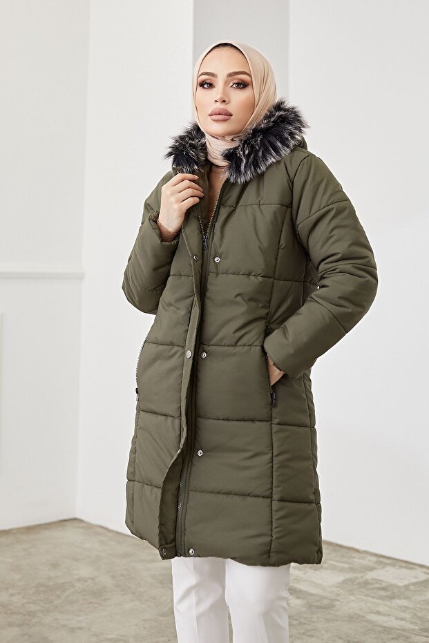 Kadın New Şişme Mont Haki - 2