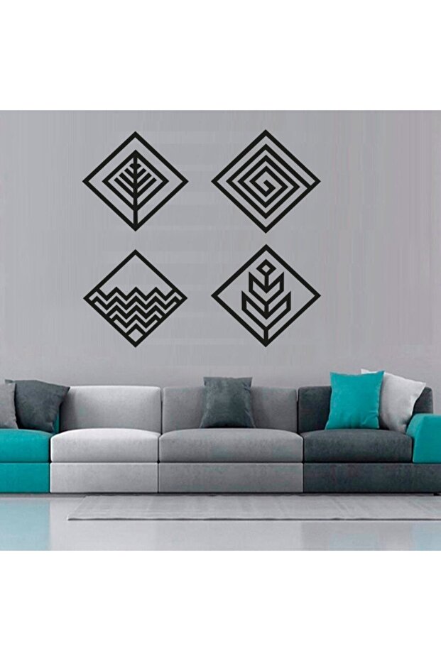 Siyah 4 Elements Duvar Dekoru - 1