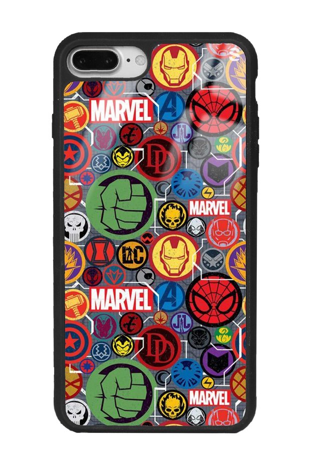 iPhone 7 Plus - 8 Plus Marvel Face Design Glossy Phone Case