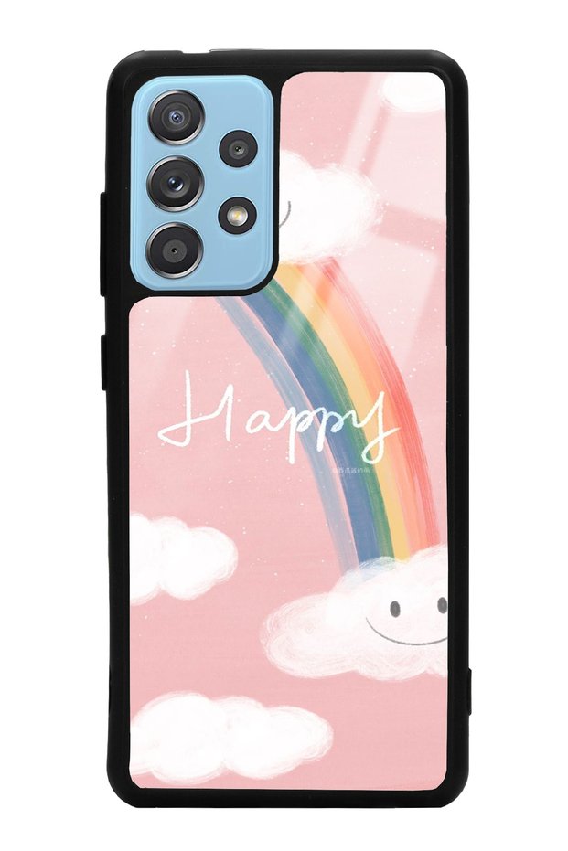 Samsung A52 Glossy Phone Case with Happy Cloude Design
