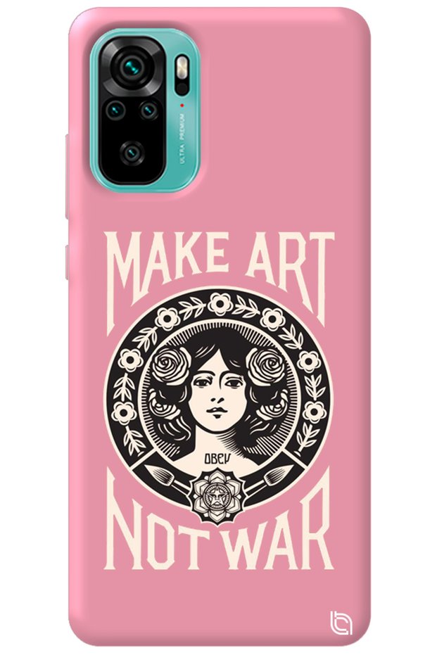 Xiaomi Redmi Note 10S Pink Color Make Art Velvet Patterned Silicone Phone Case