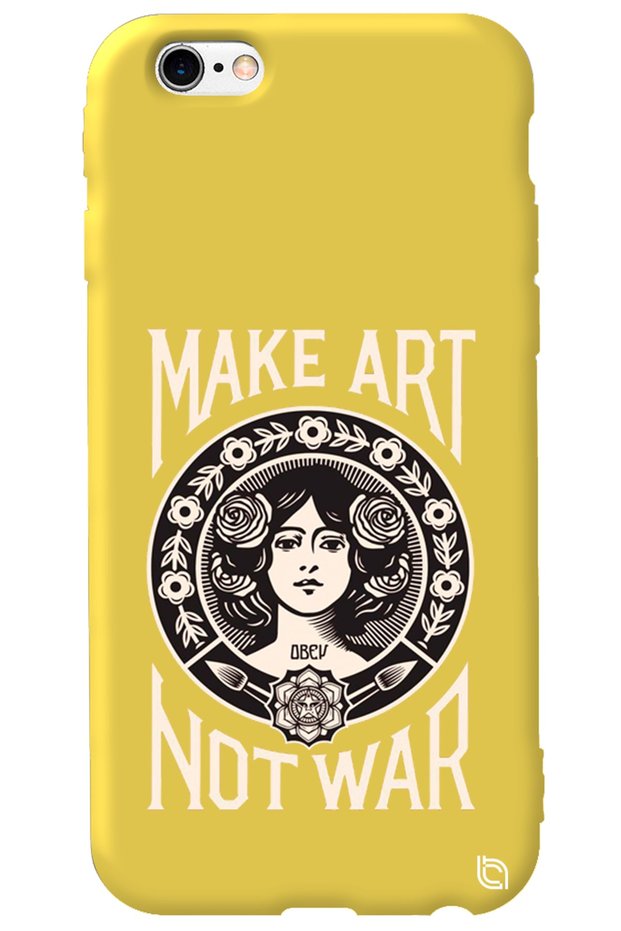 iPhone 6 Plus Yellow Colored Make Art Velvet Patterned Silicone Phone Case