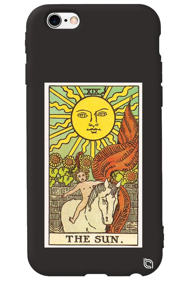 iPhone 6 Plus Black Color the Sun Inside Velvet Patterned Silicone Phone Case