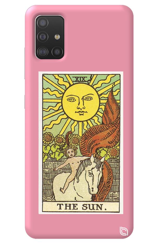 Samsung A71 Pink Color the Sun Inside Velvet Patterned Silicone Phone Case