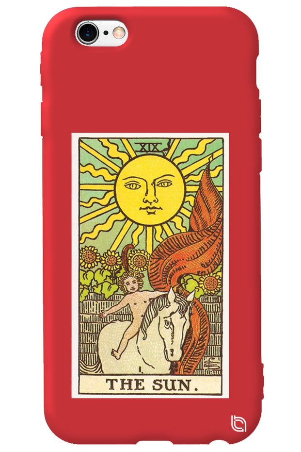 iPhone 6 6S Red Color the Sun Inside Velvet Patterned Silicone Phone Case