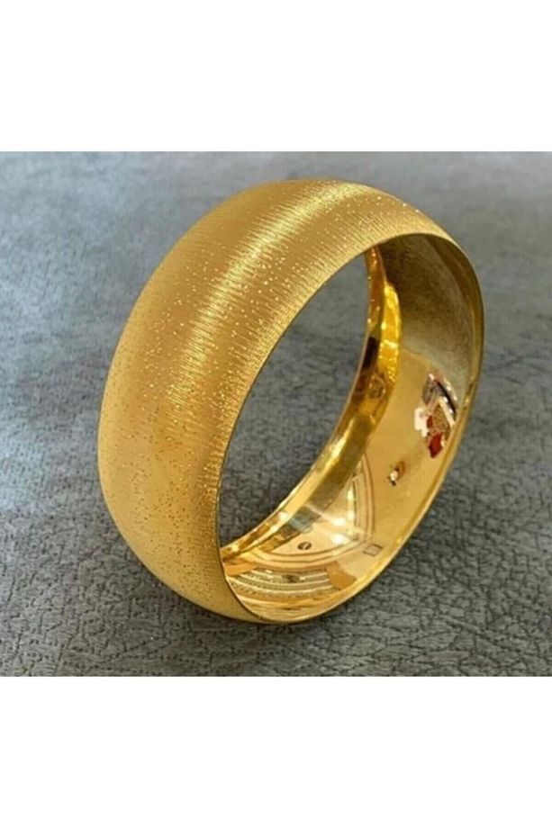 22 Ayar Altın Kaplama 2 Cm Genişliğinde Simli Model Bilezik - 1