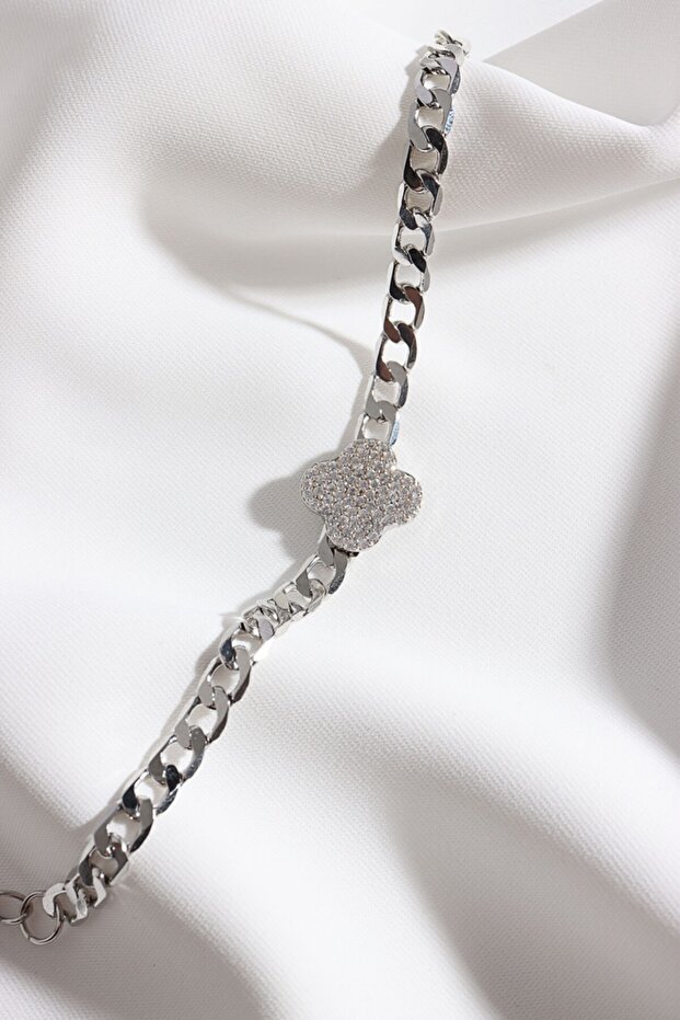 Zircon Ta艧L谋 S谋Lver Yonca Zincir Bileklik