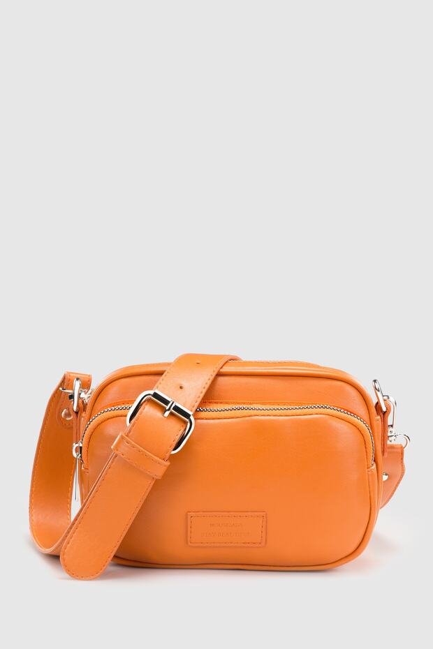 Women's Orange Multi-Pocket Adjustable Crossbody Bag