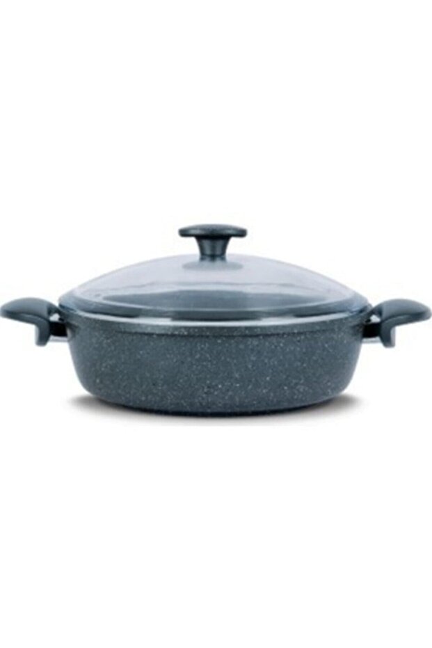 Gray Aluminum Casting Flat Pot 26cm 4.5lt - 1