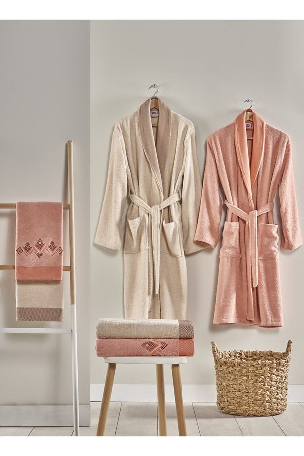 Pure Cotton Craft Çift Kişilik Pamuk Aile Seti Mercan - 1