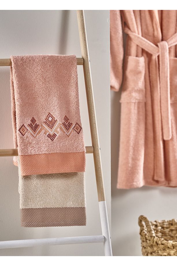 Pure Cotton Craft Çift Kişilik Pamuk Aile Seti Mercan - 2
