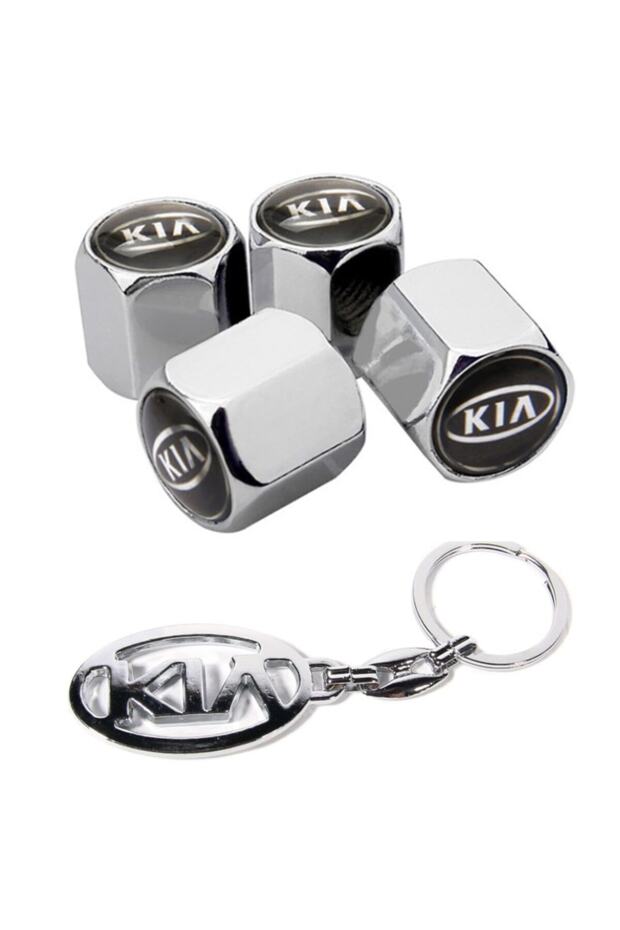Kia Stonic Chrome Color Valve Cover 4 Pieces and Chrome Keychain