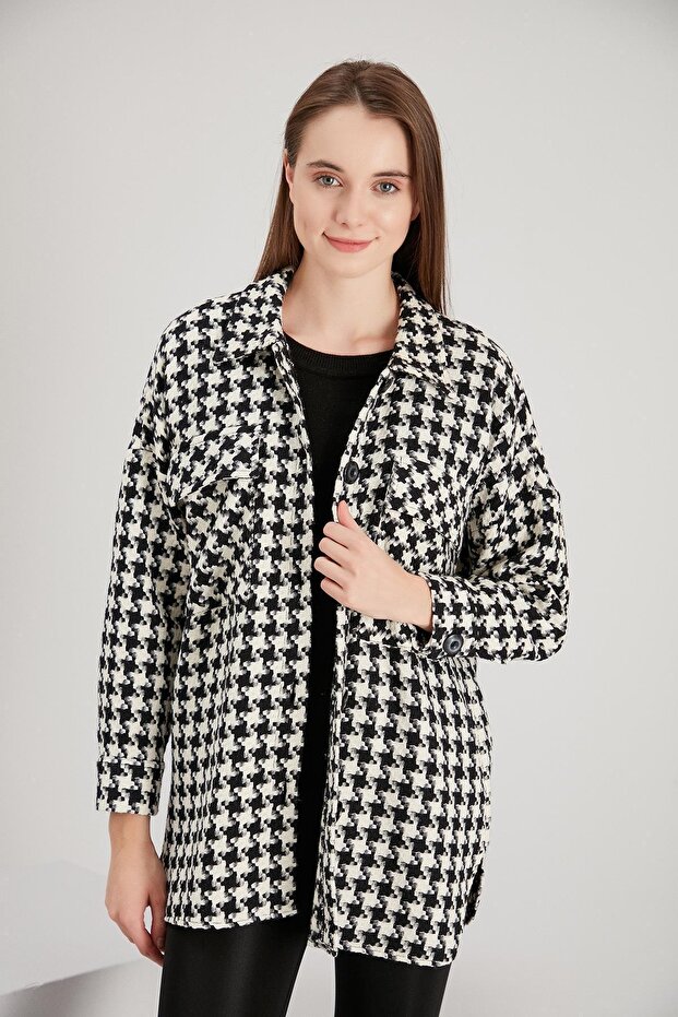 سترة منقوشة كبيرة الحجم (b21-200206) - 1