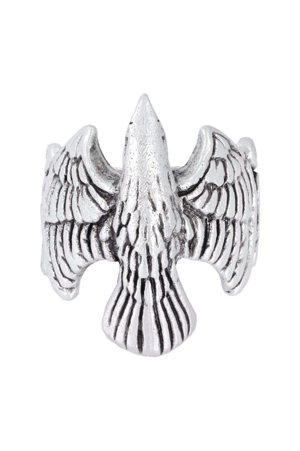 Erkek Antik Gümüş Albatros Yüzük - 4