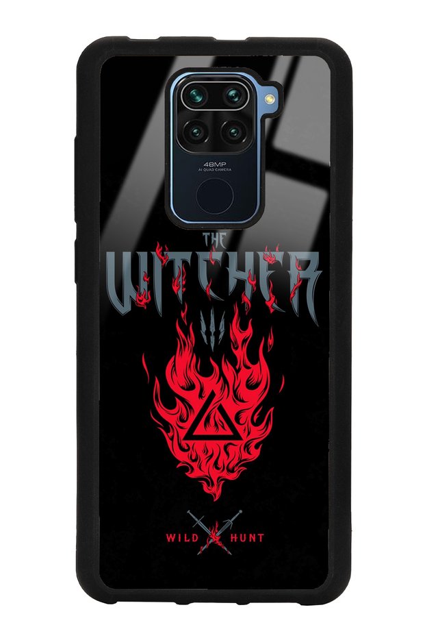 حافظة هاتف لامعة لهاتف Xiaomi Redmi Note 9 Witcher 3 Fire Design