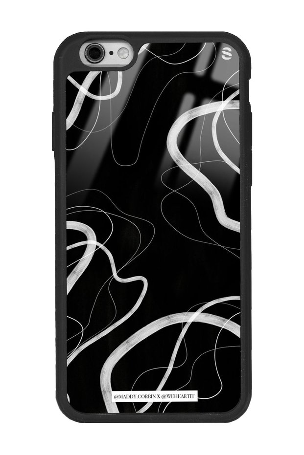 iPhone 6 - 6S Black Wave Design Glossy Phone Case